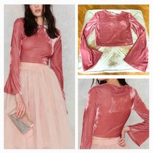 Cropped Crushed Velvet top